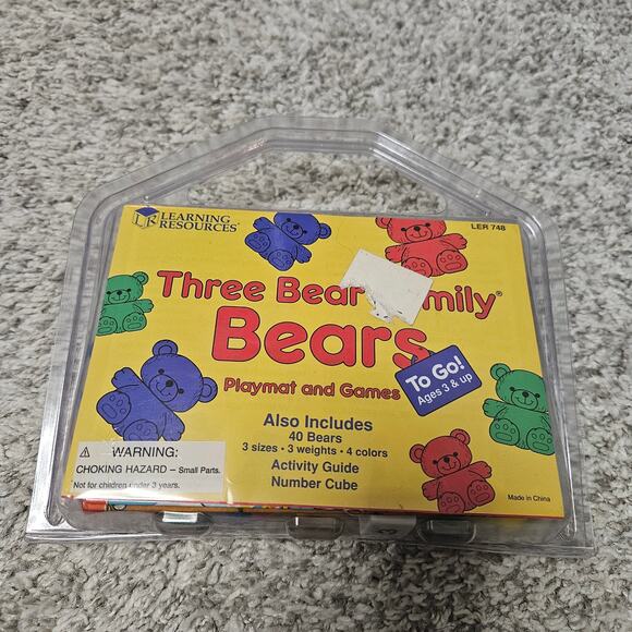New! Learning Resources Three Bear Family Counting Bears 40 Count - Picture 1 of 3